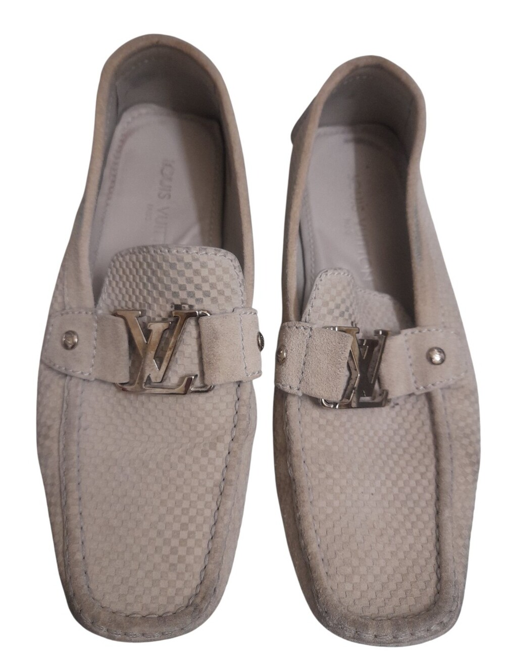 Louis Vuitton Men’s Gray Suede Driving Loafers Moccasins